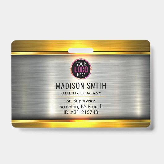 METAL会社ロゴID従業員 バッジ (表面)