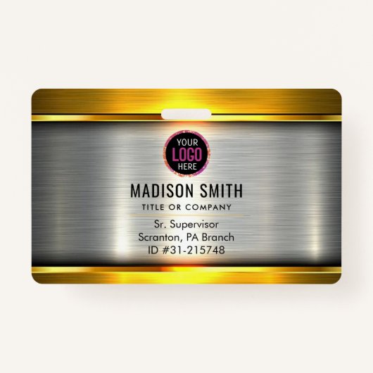 METAL会社ロゴID従業員 バッジ (正面)