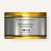 METAL会社ロゴID従業員 バッジ (裏面)