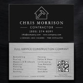 Metal Building Construction Black Silver QR Code 名刺