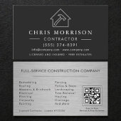 Metal Building Construction Black Silver QR Code 名刺