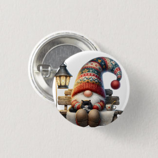 Metal Button Pin Winter Gnome 缶バッジ