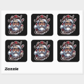 Metal Christmas Rocker Santa Guitar Head スクエアシール (シート)