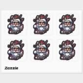 Metal Christmas Rocker Santa Head Sticker スクエアシール (シート)