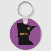 Metal Circle Keychain, 2", Minnesota, Uffda キーホルダー (正面)