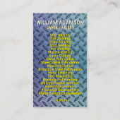 Metal Contractor Services | Fabrication & Welding コーリングカード (裏面)