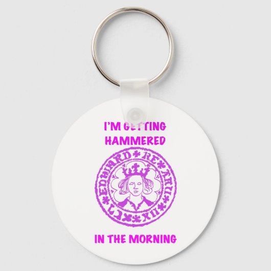 Metal Detecting Pink Hammered Coin キーホルダー (正面)