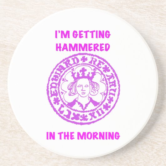 Metal Detecting Pink Hammered Coin コースター (正面)