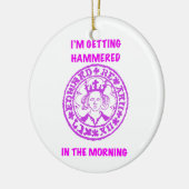 Metal Detecting Pink Hammered Coin セラミックオーナメント (左)