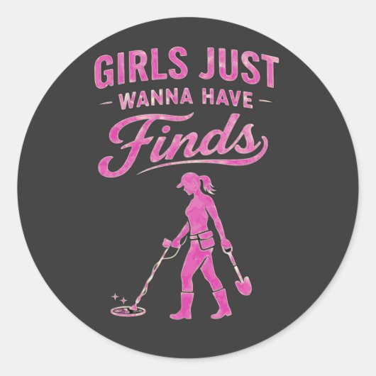 Metal Detecting Pink Lady ラウンドシール (正面)