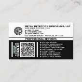 (METAL DETECTION PRO, DETECTORIST) メタルディテクター 名刺 (裏面)