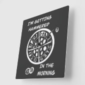  Metal Detectorist  スクエア壁時計 (傾斜)