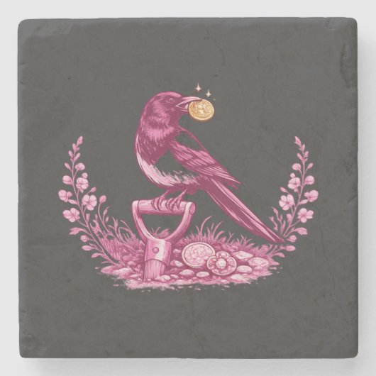 Metal Detectorist Magpie  ストーンコースター (正面)