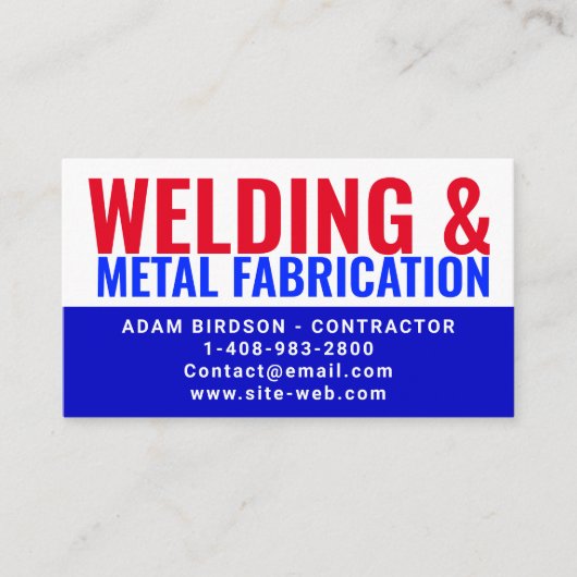 Metal Fabrication & Welding Contractor Services |  コーリングカード (正面)