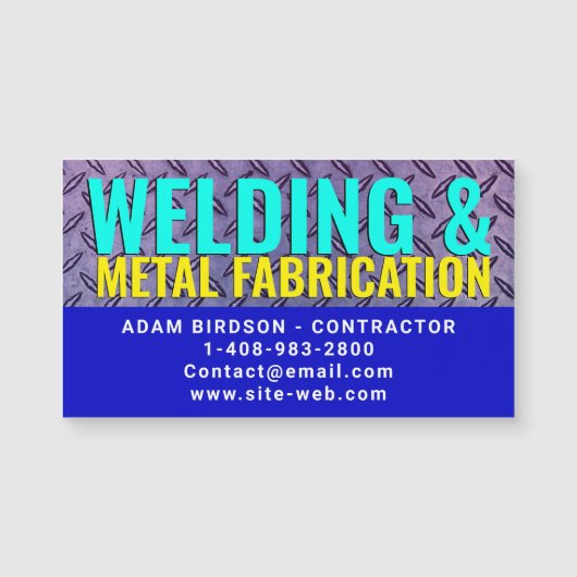 Metal Fabrication & Welding Magnetic Business Card (正面)