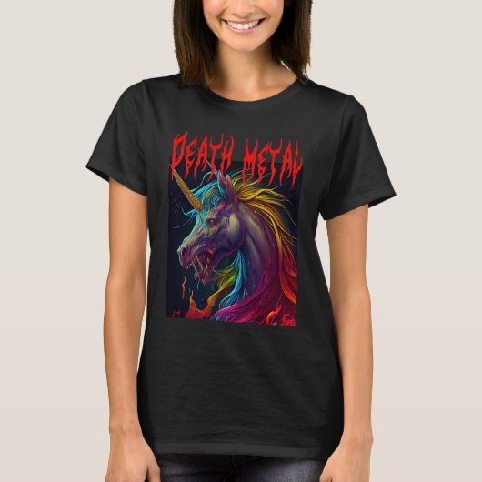 Metal Festival Puking Unicorn Death Metal Unicorn Tシャツ (正面)
