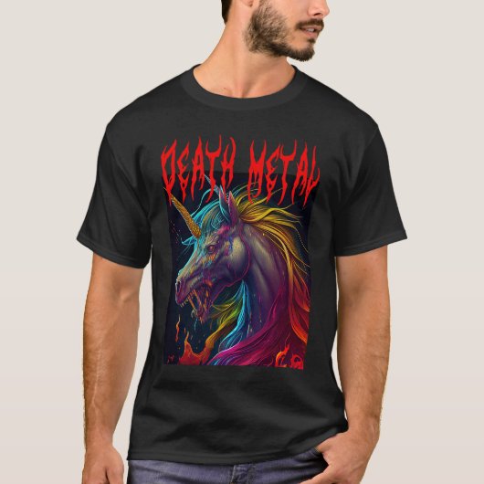 Metal Festival Puking Unicorn Death Metal Unicorn  Tシャツ (正面)