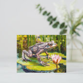 Metal Frog on Water Lily ポストカード (スタンド正面)