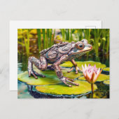 Metal Frog on Water Lily ポストカード (正面/裏面)