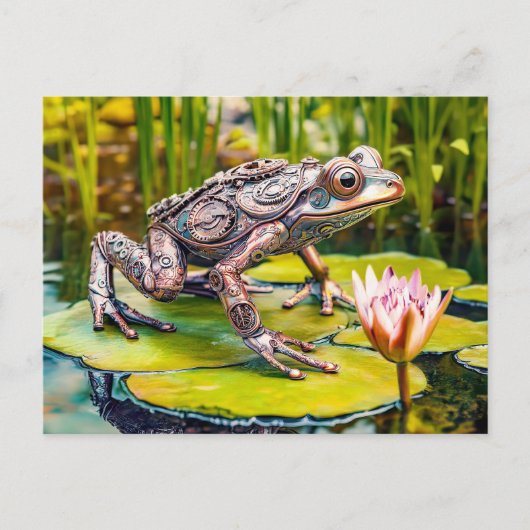 Metal Frog on Water Lily ポストカード (正面)
