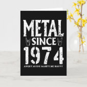 Metal Gift Birthday Vintage 1974 カード (黄色い花)