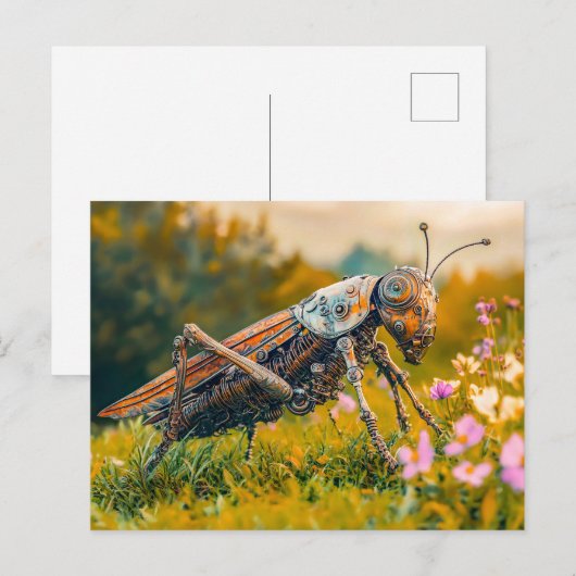 Metal Grasshopper Garden Sculpture ポストカード (正面/裏面)