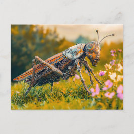Metal Grasshopper Garden Sculpture ポストカード
