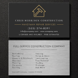 Metal Handyman Construction Black Gold  名刺
