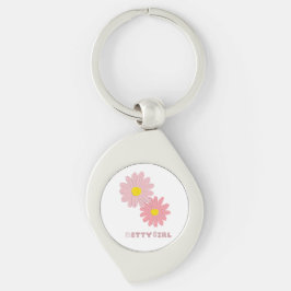 Metal keychain with a floral design キーホルダー