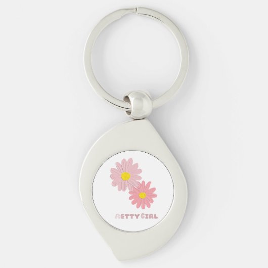 Metal keychain with a floral design キーホルダー (正面)