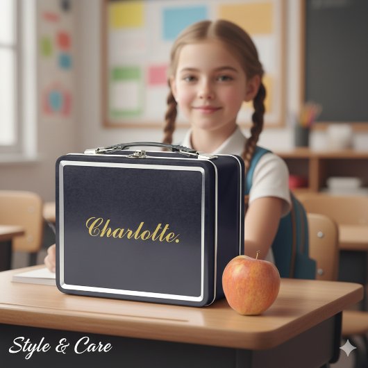 Metal Lunch Box with Custom Name Personalization メタルランチボックス