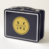 Metal Lunch Box with Personalized Monogram and Nam メタルランチボックス (正面)