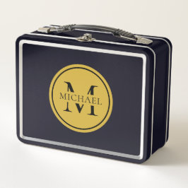 Metal Lunch Box with Personalized Monogram and Nam メタルランチボックス