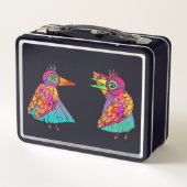 Metal Lunchbox colorful Bird Creature メタルランチボックス (裏面)