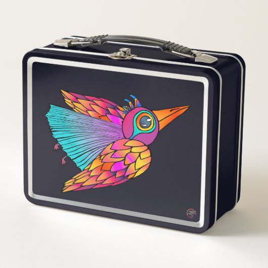 Metal Lunchbox colorful Bird Creature メタルランチボックス (正面)