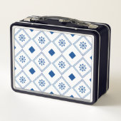 Metal lunchbox with a navy blue frame  メタルランチボックス (裏面)