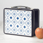 Metal lunchbox with a navy blue frame  メタルランチボックス (インサイチュ)