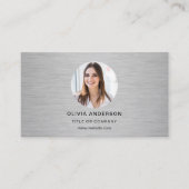 Metal Minimalist Photo with QR Code Social Media 名刺 (正面)