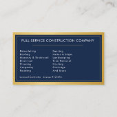 Metal Modern Handyman Navy Blue Gold 名刺 (裏面)