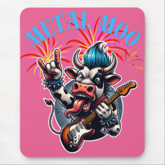    Metal Moo-d – Rockin' Cow with a Guitar マウスパッド