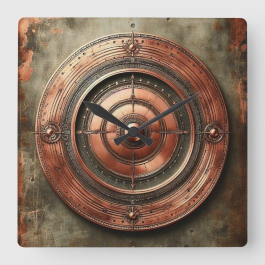 metal object  スクエア壁時計 (正面)