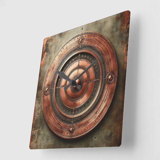 metal object スクエア壁時計 (傾斜)