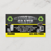 Metal Pick up Business Cards - English-Spanish 名刺 (裏面)