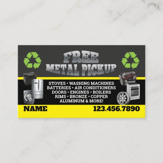 Metal Pick up Business Cards - English-Spanish 名刺 (正面)