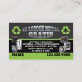 Metal Pick up Business Cards - English-Spanish 名刺 (裏面)