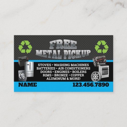 Metal Pick up Business Cards - English-Spanish 名刺 (正面)