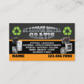 Metal Pick up Business Cards - English-Spanish 名刺 (裏面)