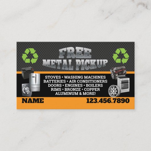 Metal Pick up Business Cards - English-Spanish 名刺 (正面)