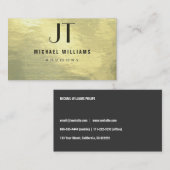 METAL PROFESIONAL ELEGANTE MODERNO ORO SIMPLE 名刺 (正面/裏面)