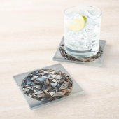 metal reflections design ball ガラスコースター (アングル)